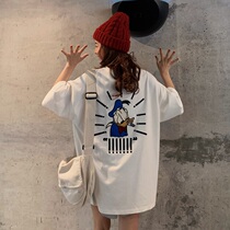 Eurostock big version short sleeve t-shirt woman 2020 Summer new loose with long style Fashion Cartoon Original Juku Clothes
