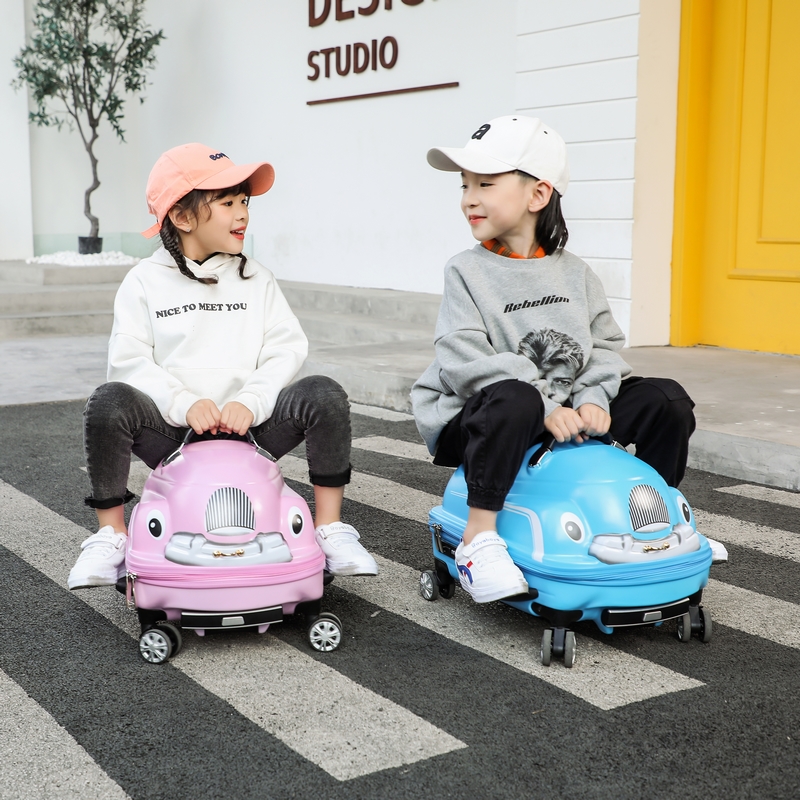 Datu can ride children's trolley box cartoon suitcase twist car riding travel box baby drag box 20 inches