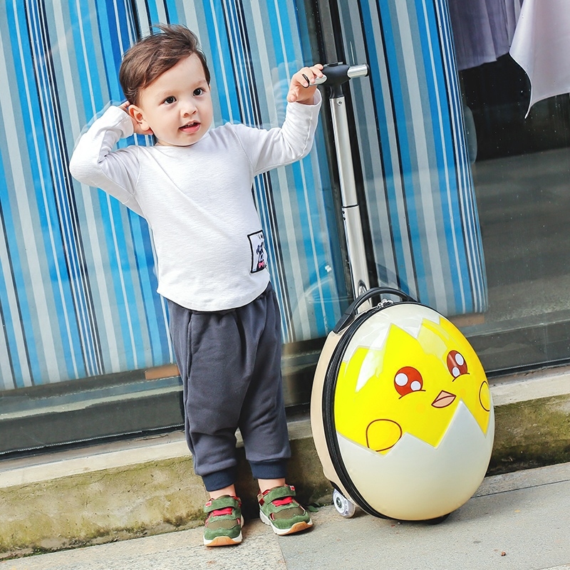 Datu children's trolley case cute cartoon travel box 3D three-dimensional modeling eggshell box toddler luggage 16 inch