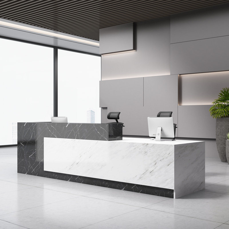 Company hotel welcome bar marble imitation cash register modern simple creative office front desk reception desk