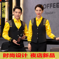 Hotel work clothes Autumn and winter foreman front desk cashier uniform KTV vest Night bar waiter vest shirt