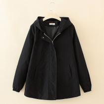  Middle-aged and elderly womens clothing plus size mother fashion jacket spring and autumn fat mother autumn Western style plus fat plus windbreaker temperament
