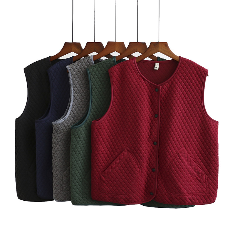 Fat Mrs mid-aged clothes Fat mother Gats up for overweight winter dress cotton waistcoat Waistcoat Female manclamp Nets