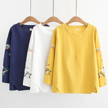 Fat mother autumn fashion top loose belly middle-aged female mother foreign-style base shirt spring and autumn fat plus size