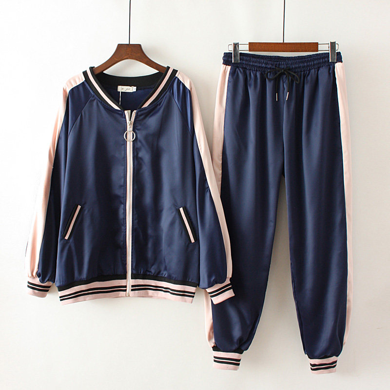 Middle-aged women's dress big size mother two sets of foreign style sports suit female fat mother spring middle-aged women loose