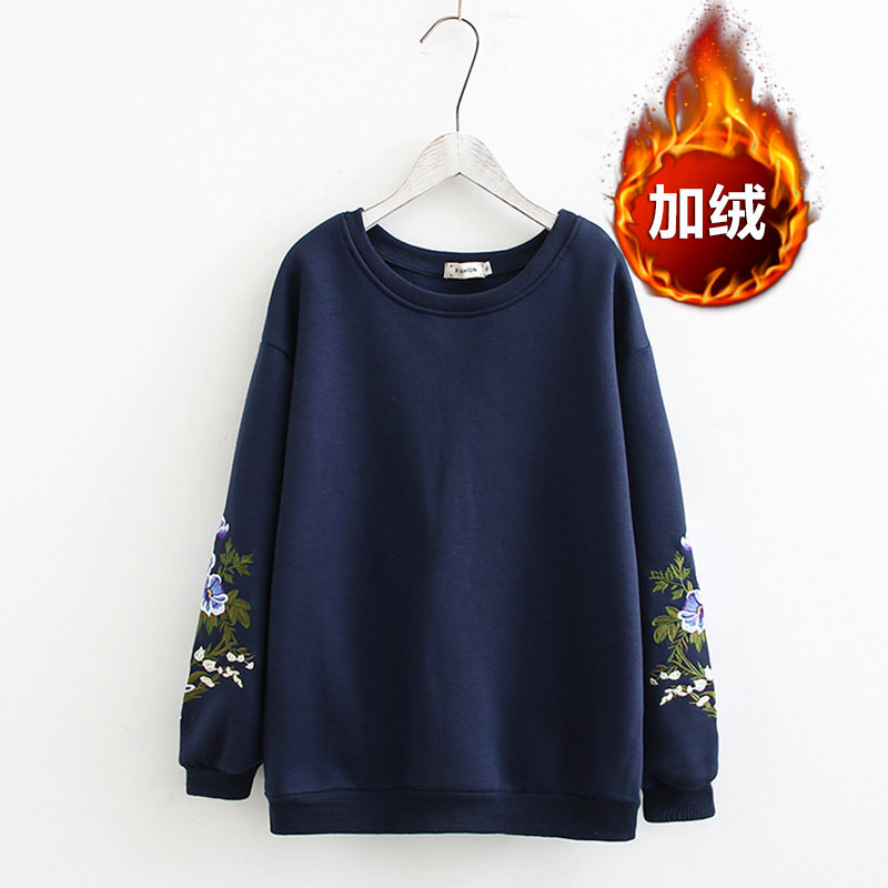 Old age large size Mom loaded with velvet bottom shirt autumn and winter fat Mom winter clothing Belly Clothing Women's Clothing Loose