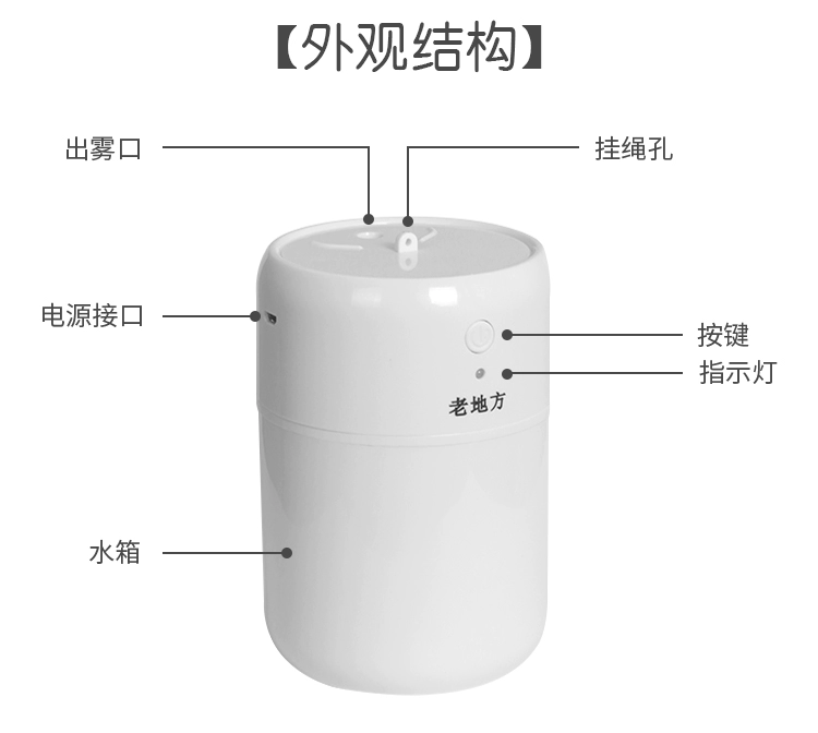 Máy tạo độ ẩm không dây nhỏ pin sạc di động sinh viên ký túc xá usb bàn máy tính để bàn nhà phòng ngủ - Máy giữ ẩm