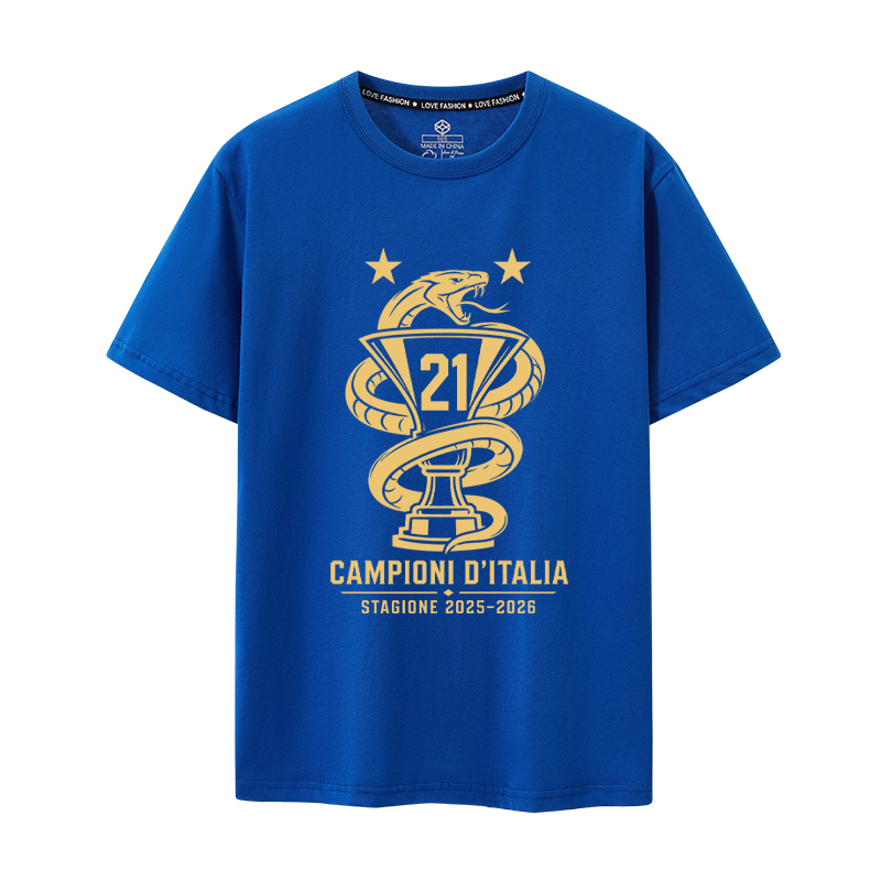 2026 Season Inter Milan's 21St Serie a Championship Commemorative Short-Sleeved T-Shirt Fan Commemorative Shirt