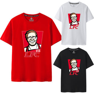 Spring/Summer 2024 Liverpool Commemorative short-sleeved T-shirt for Klopp's Reds fans, new Premier League round-neck men's style LFC