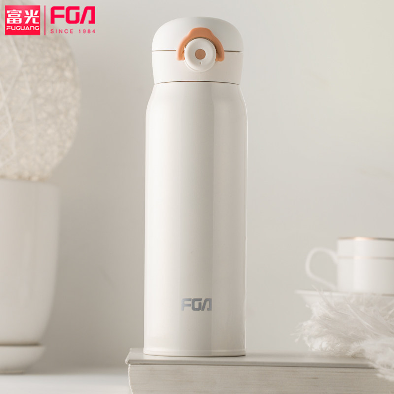 Fuguang thermos cup bounce cover portable simple student Korean version large-capacity fresh literary cute children's cup for men and women