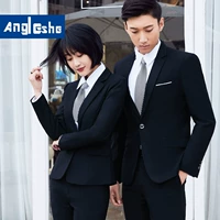 Phù hợp với mùa xuân và mùa thu 2018 chuyên nghiệp phù hợp với bộ đồ bán hàng ba mảnh phù hợp với nam và nữ với cùng một đoạn bảo hiểm bán hàng quần yếm ao khoac nam