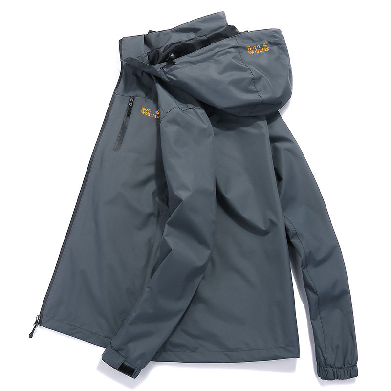 Outdoor spring and autumn men's submachine clothing windproof and waterproof jacket female boomers Breathable Mountaineering Fishing Rides Electric Cars Clothing-Taobao