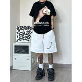 Бордовые баскетбольные спортивные летние шорты, дизайнерские штаны, в американском стиле, оверсайз, тренд сезона