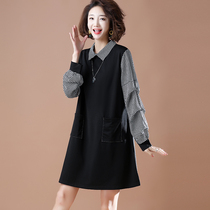 Foreign trade original order Italian womens clothing surplus order foreign order clearance export European goods fake two-piece long-sleeved plaid dress female