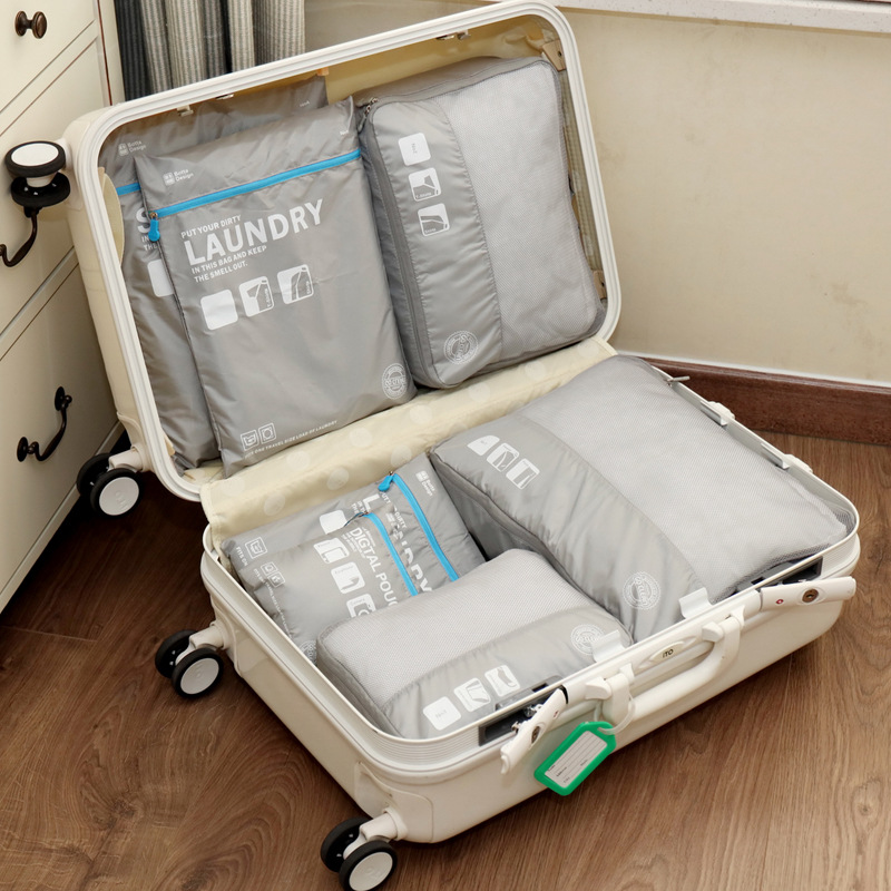 Travel Package Seven Pieces Package Package Shoes Backpack Bag Bag Bag Inside Breath Package