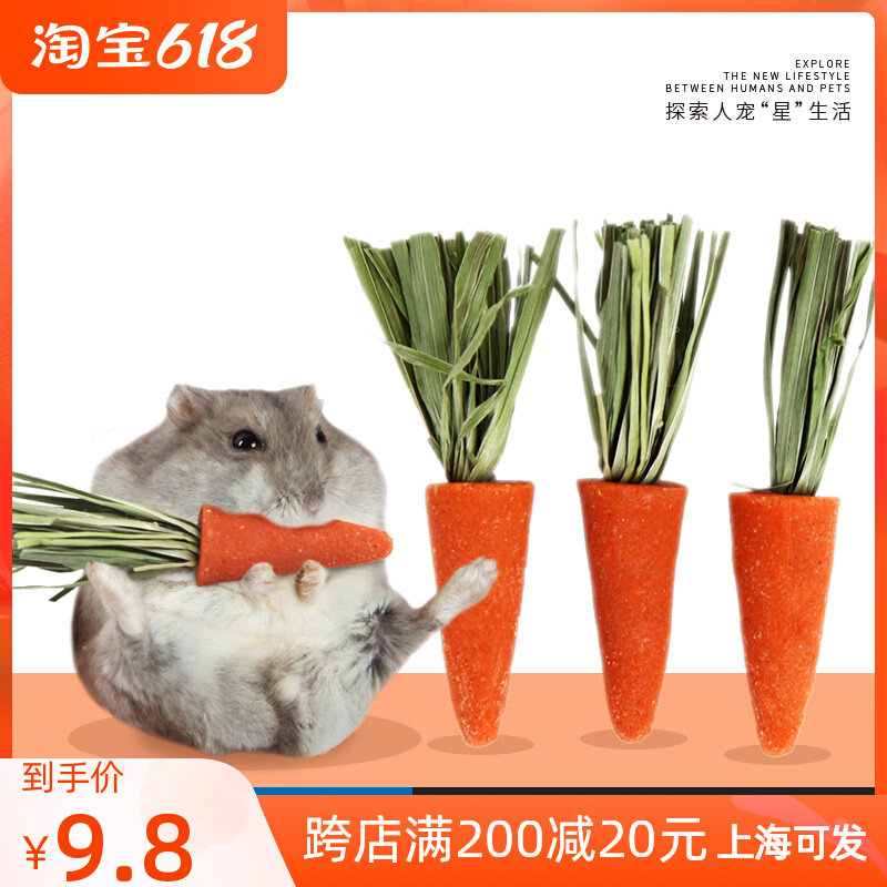 Chipmunk Golden Bear Rabbit Hamster Supplies Eight-Toothed Rat Carrot Grinding Snack Timothy Radish Stick