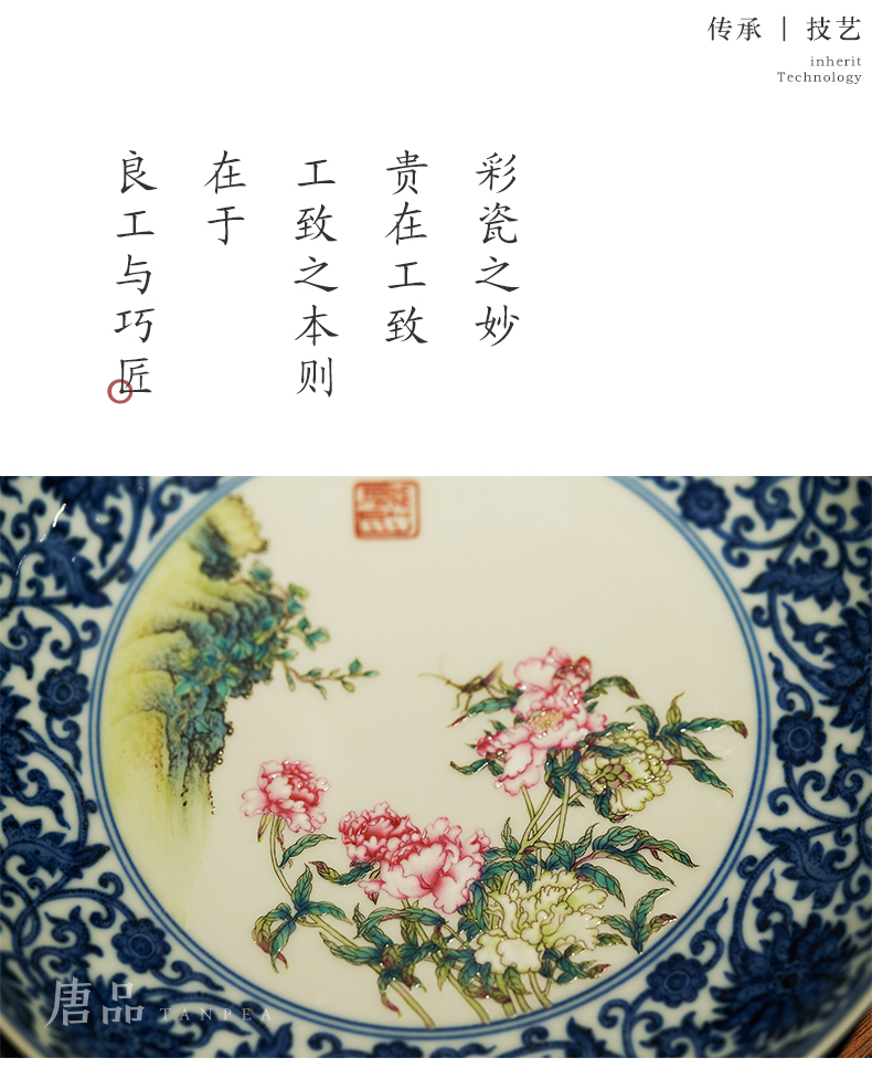 Jingdezhen porcelain put lotus flower pot bearing pastel flowers dry mercifully disk bucket color plate antique porcelain hang dish furnishing articles