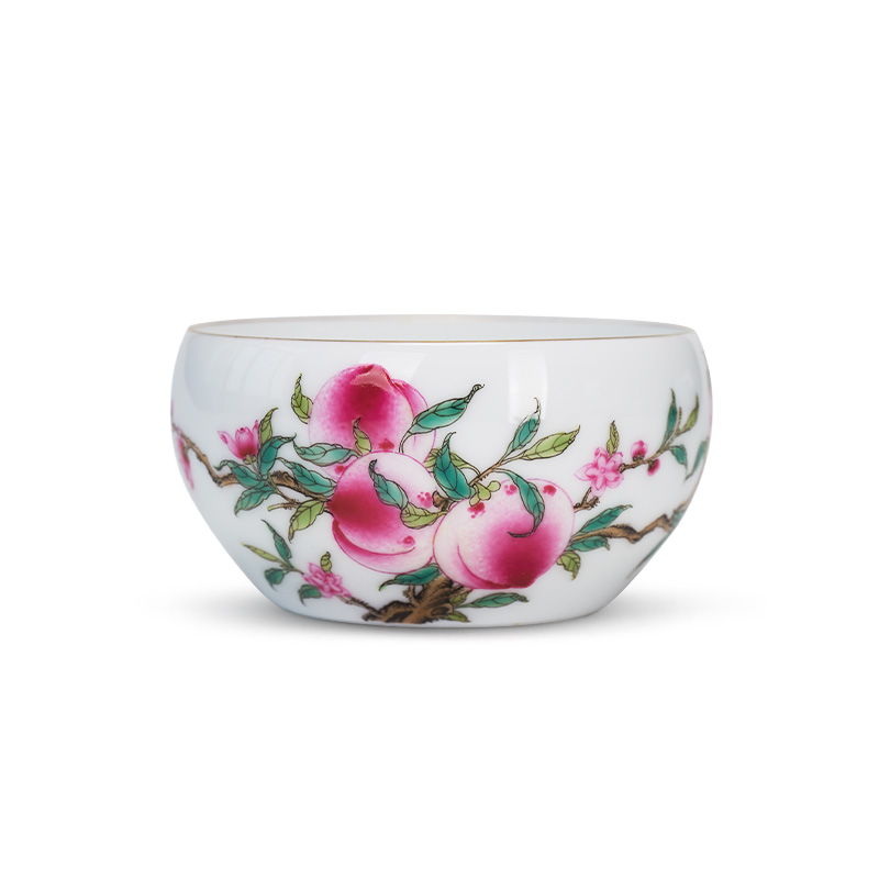 Tang Pin enamel pastel peach jingdezhen ceramic cup personal Lord kung fu tea tea cups healtheries single CPU