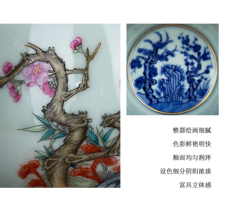 Kung fu famille rose porcelain cups, poetic master of jingdezhen ceramic cylinder manually cup produces a large single CPU