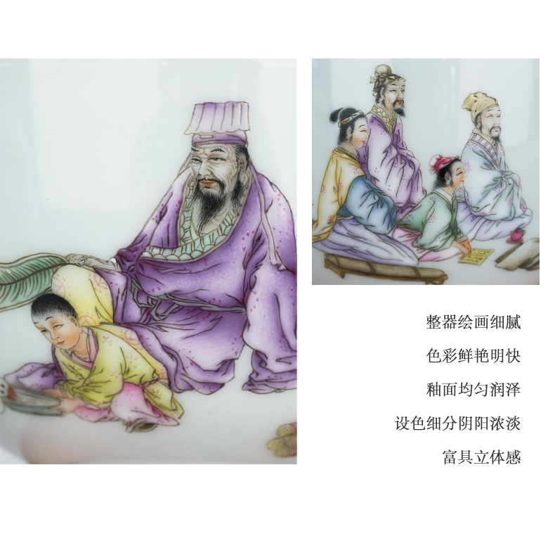 Jingdezhen pastel characters master cup teacups hand - made meditate on the coats literati large bowl tea cup collection