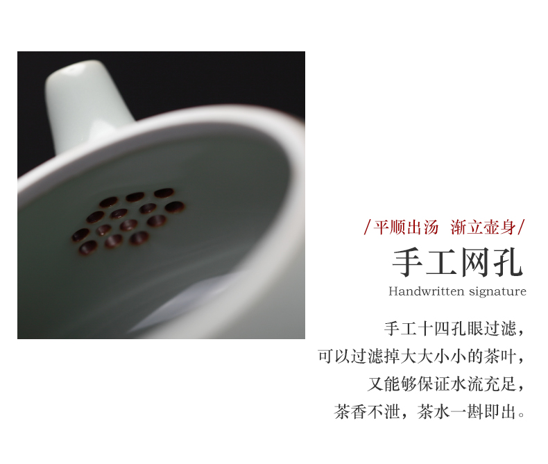 Tang Pin kung fu tea sets your up household porcelain azure stone gourd ladle pot of a complete set of tea cups of jingdezhen ceramic gifts