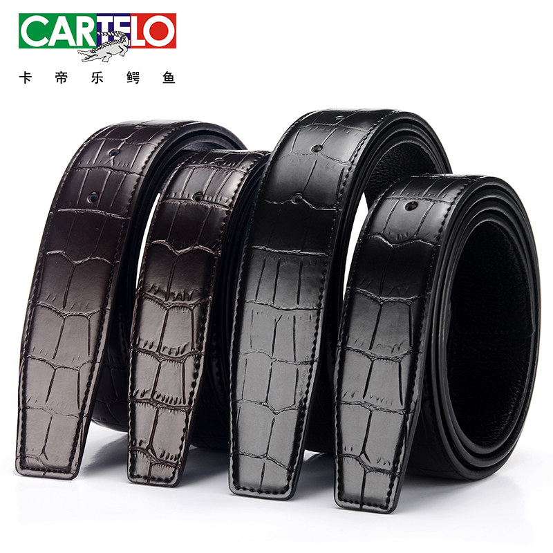 Men's genuine leather pin buckle pure cowhide belt with no head and no head