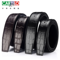 Not taking the lead without head leather strap Male genuine leather Buckle Pure Cow Leather Belt mens smooth buckle punching pants with body