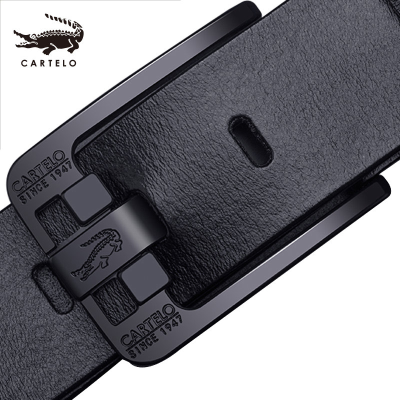 Crocodile belt men's leather pin buckle pure cowhide belt men's casual jeans pants belt young Korean personality