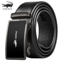 Carcodile Crocodile Leather Strap Man Genuine Leather Automatic Buckle Mens Head Layer Pure Cow Leather Belt young pants Pants Band Tide