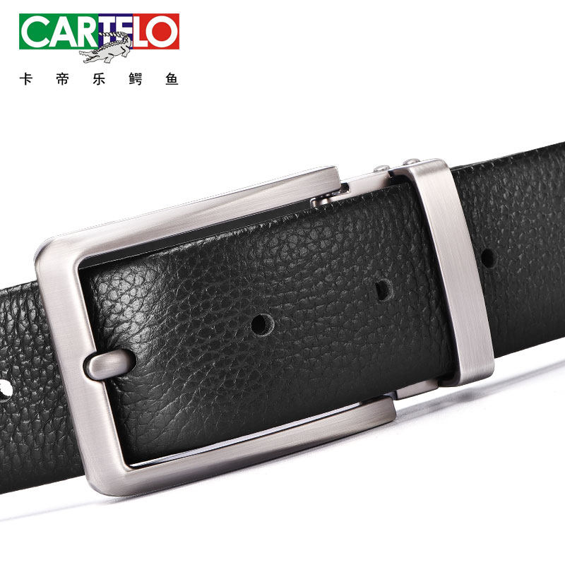 Katerle Crocodile Crocodile Men's Leather Belt Leather Belt Male Pin Button of the year Bull Leather Pants With Business Casual Positive Dress