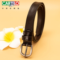 Carcodile Crocodile Lady Leather Strap Genuine Leather Brief 100 lapped South Korea Decorative Pure Cow Leather Jeans Slim belt