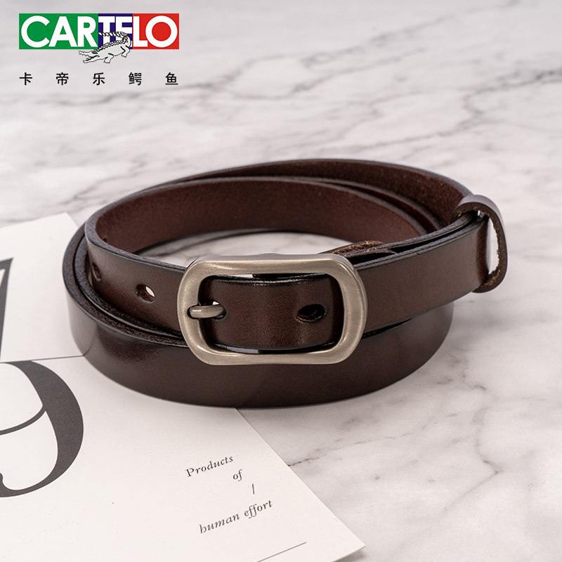 Crocodile Genuine Leather Strap Women's Ins Wind Han Edition Brief about 100 hitch South Korea Decorative Jeans Pants With Lady Fine Belt