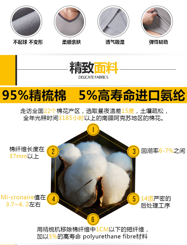 Sous-vêtement chaud jeunesse simple en coton - Ref 748818 Image 9