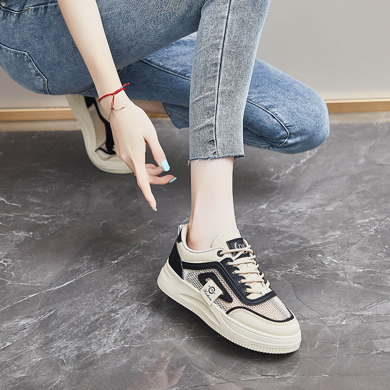 2025 New Spring and Summer Versatile Mesh Breathable Casual Shoes Student Sneakers Women's Non-Slip Shoes White Women's Shoes