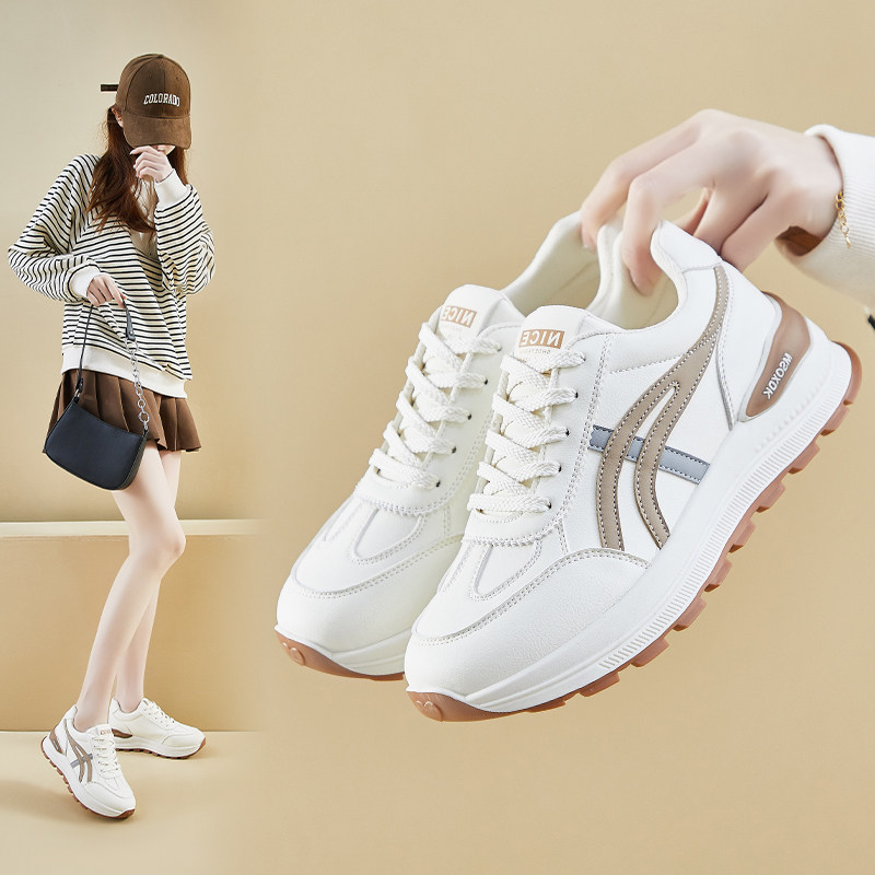 2025 Spring ins Korean Style New Soft-Soled Shoes for Female Students, Running Sneakers, Thick-Soled Height-Increasing Casual Shoes, Versatile