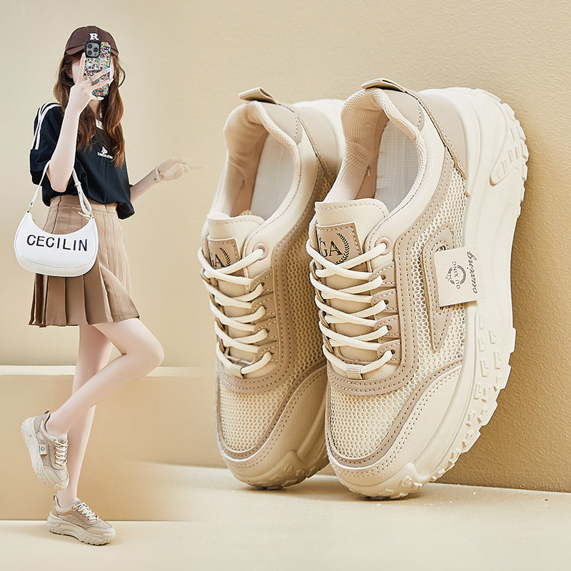 2025 Summer New Style Mesh Breathable Dad Shoes for Women, Versatile Sneakers, Casual Shoes, Thick-Soled Lightweight Popular Women's Shoes