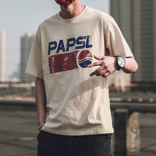 Tide, трендовая летняя японская футболка с коротким рукавом, круглый воротник