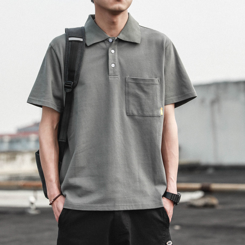 Summer new pure Thrones Laurenma ball Polo shirt male T-shirt Tide Cards Short Sleeve Turn Day System Loose Pocket Pure Cotton T-shirt