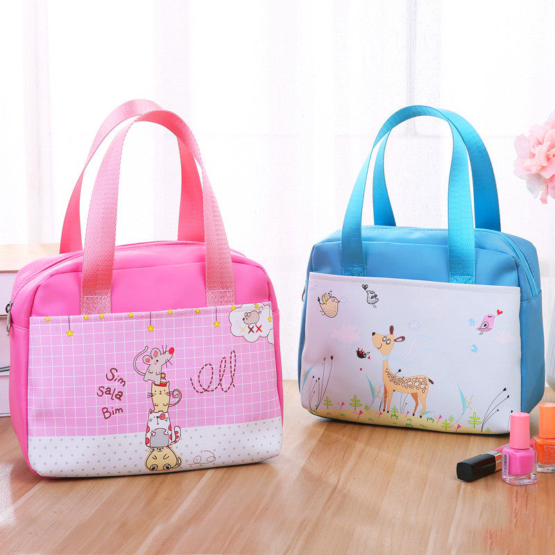 Portable cute makeup bag Student with rice bag Large capacity portable travel cosmetics storage bag Waterproof makeup bag