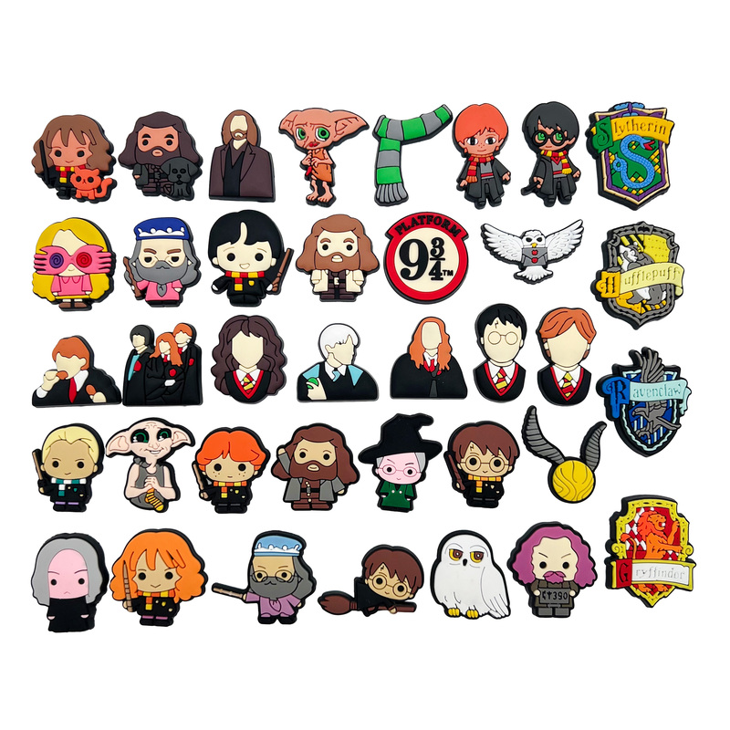 New Cartoon Harry Potter 20-Piece Set of Shoe Charms DIY Personalized Soft Rubber Crocs Shoe Accessories