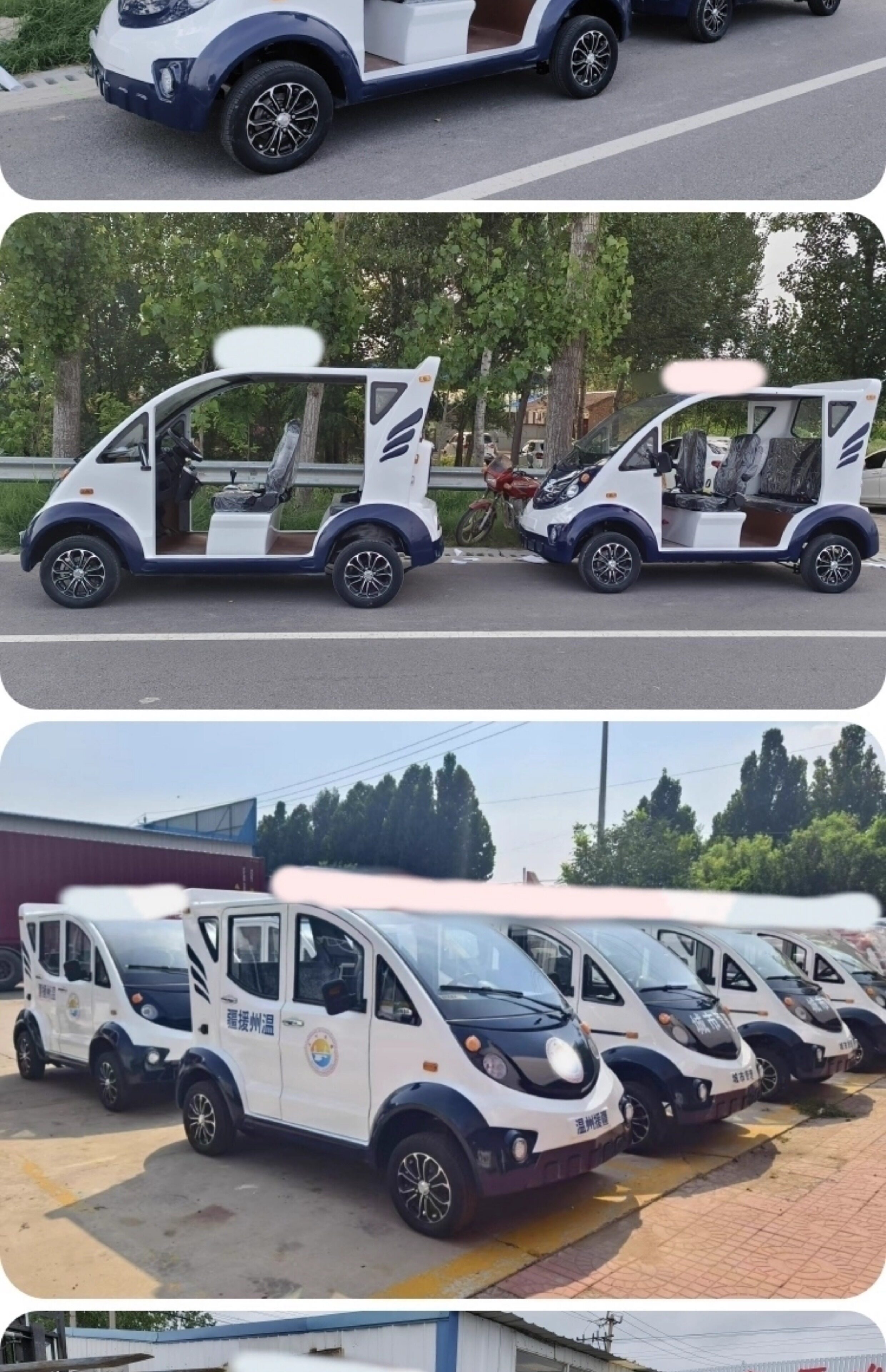 5-6-8 Seat Direct Sales Electric Patrol Car, Four-Wheel Property Security Inspection Vehicle, Fully Enclosed Inspection Vehicle with Doors