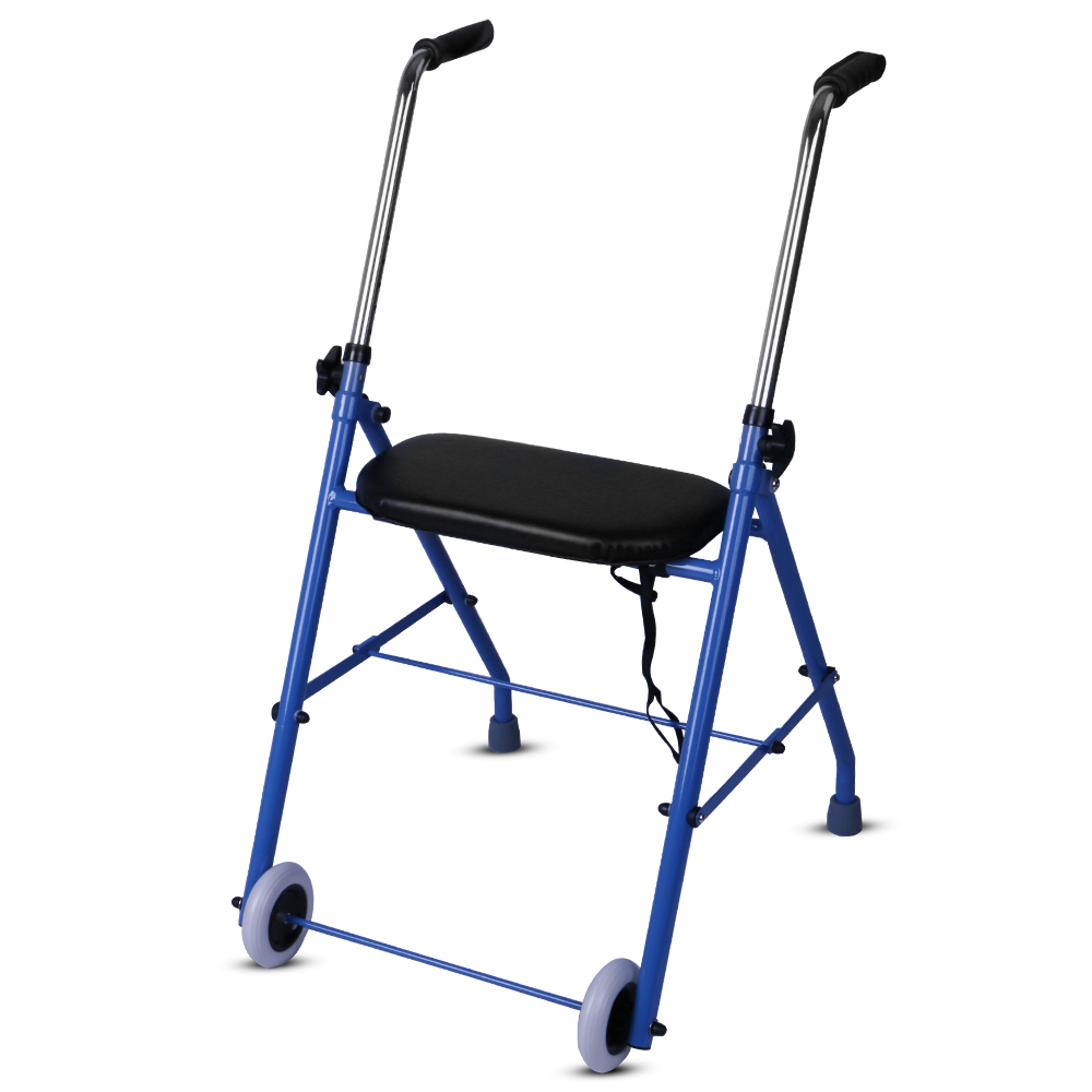 Elderly walker with wheels with seat lightweight folding auxiliary