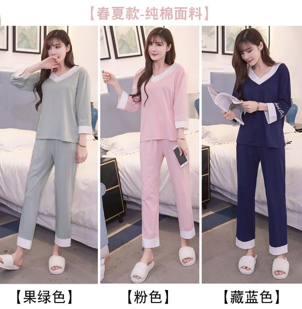 Mùa thu và mùa đông nhung vàng phù hợp với đồ ngủ của phụ nữ cỡ lớn cổ chữ V dài tay mặc ngoài nhà bộ thể thao nữ mùa đông