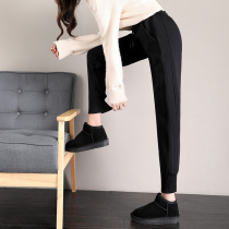 The new thickened and loose bundles of women's new and loose bundles in autumn and winter are thin and lengthened with Harun's casual guard pants