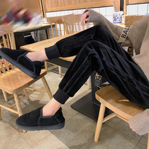 Gold Velvet Pants Woman Autumn winter Han version loose bunches lengthened tall subgush thickened Harun casual wear pants