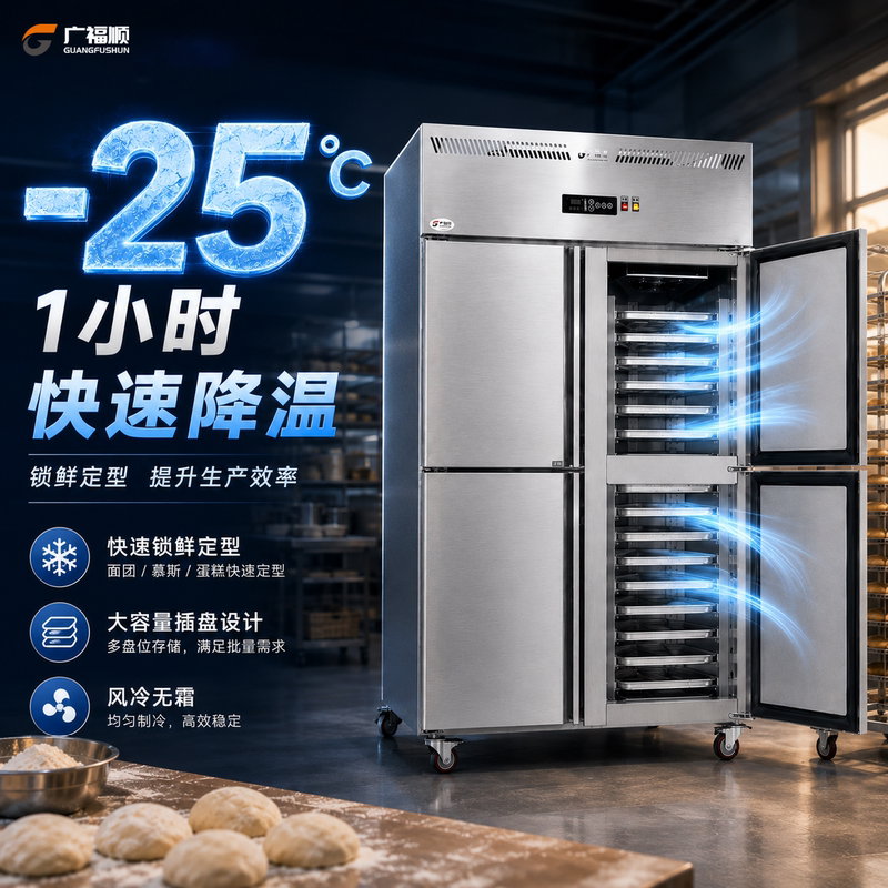 Commercial Refrigerator with Four Doors, Large Capacity, Cake Air-Cooled Freezer, Insert Tray, Quick-Freezing Vertical Freezer, Rapid Freezing Machine Commercial Refrigerator with Four Doors, Large Capacity, Cake Air-Cooled Freezer, Insert Tray, Quick-Freezing Vertical Freezer, Rapid Freezing Machine