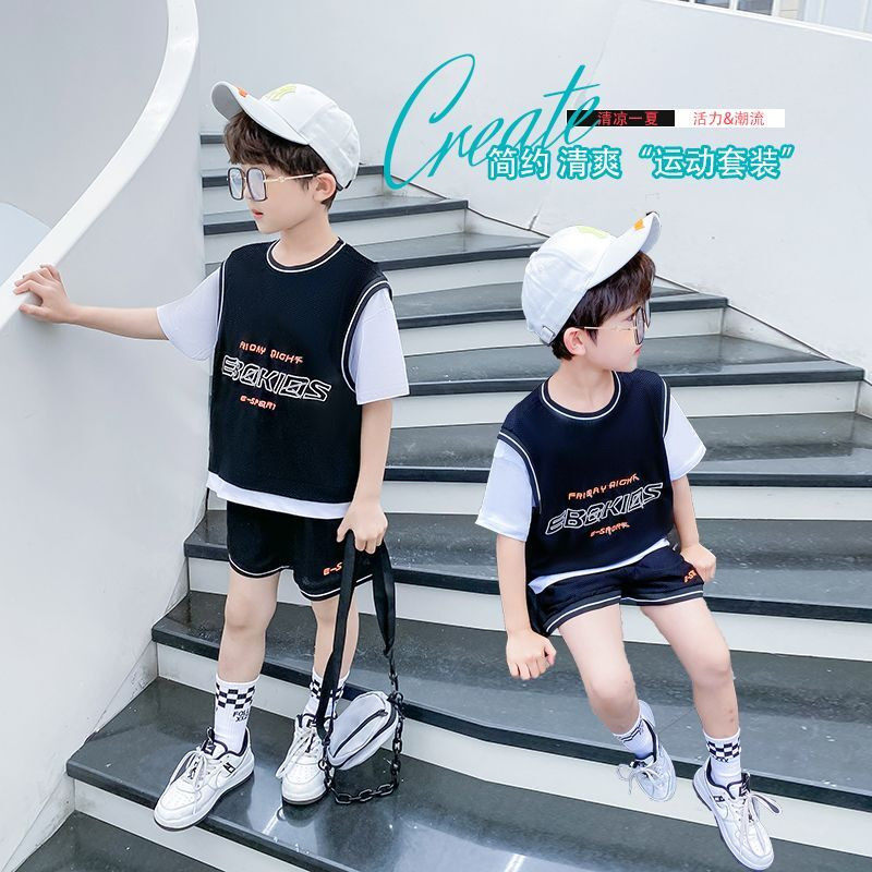 Boys summer suit 2022 new Yang Yang Children's Sports Boys in Summer Dry Dry Clothes