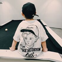 Boys t-shirt short-sleeved hip-hop Korean version loose 2022 new childrens clothing summer foreign style cotton half-sleeve top tide