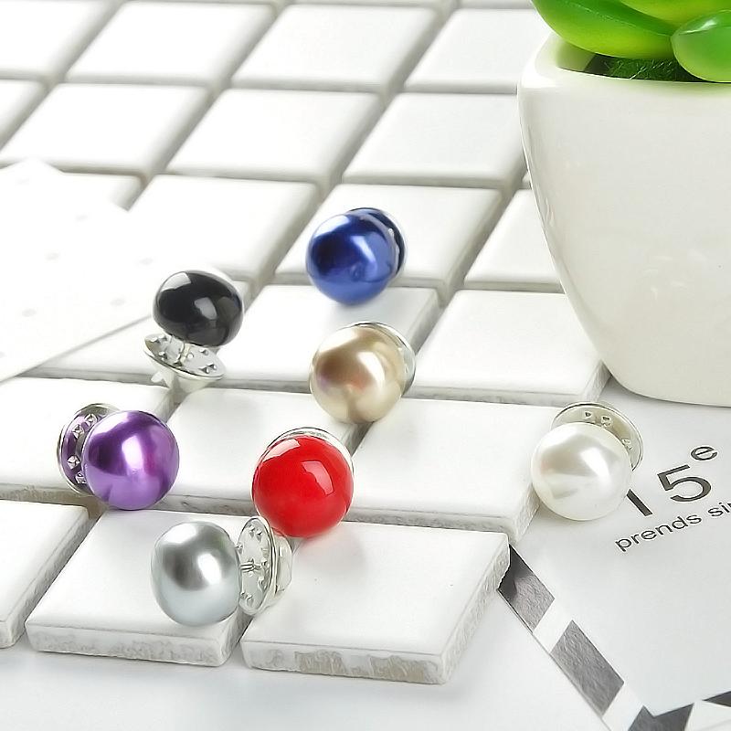 Hàn Quốc Pearl Studs Khóa chống sáng cổ áo choàng khăn choàng cổ DIY khăn quàng cổ cổ pin pin trâm cài phụ kiện nữ ghim cài áo sơ mi nam