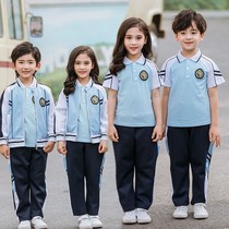 New Spring and Autumn Children Primary School uniforms Academy style sky blue sportswear three-piece kindergarten uniforms